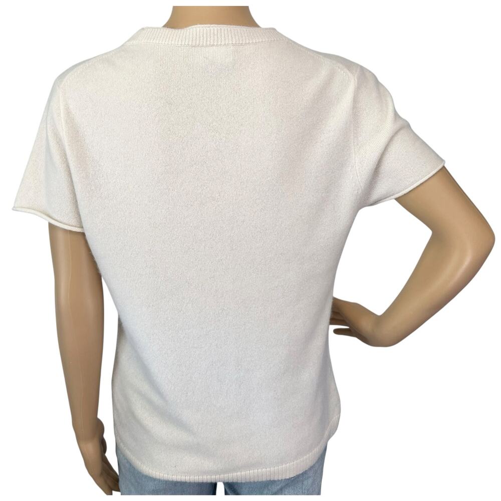J. Crew Pure Cashmere Relaxed T-Shirt Ivory Cream BG648 Size L - Picture 7 of 14